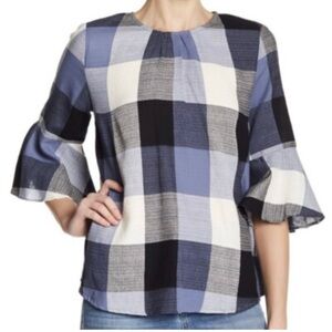 Ro & De checkered bell sleeves